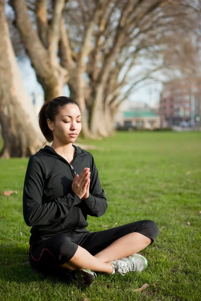 Meditating yoga woman