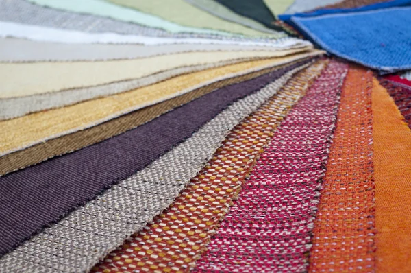 The palette of the furniture upholstery