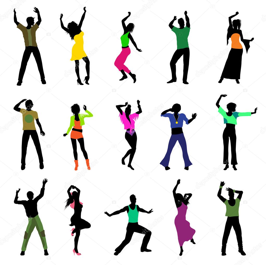 Dancing People Silhouettes