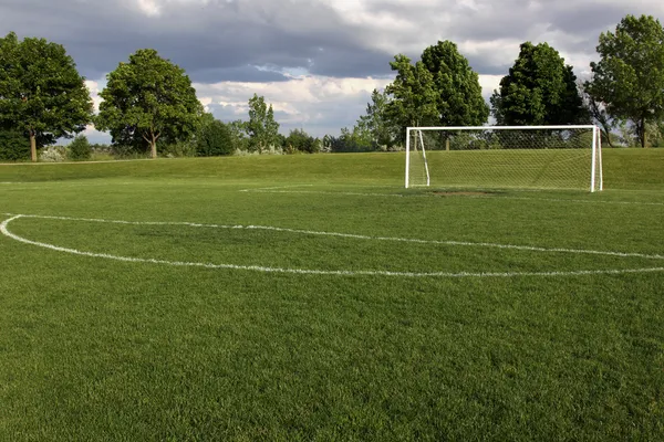 Unoccupied Soccer Goal