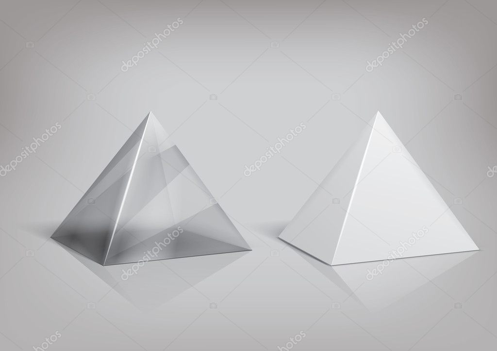 White and transparent pyramid package — Stock Vector © archetype #6460684