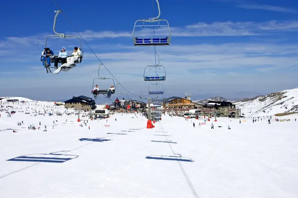 Ski slopes of Prodollano ski resort in Spain