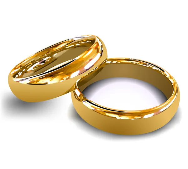 Gold wedding rings Vector illustration by Stock 