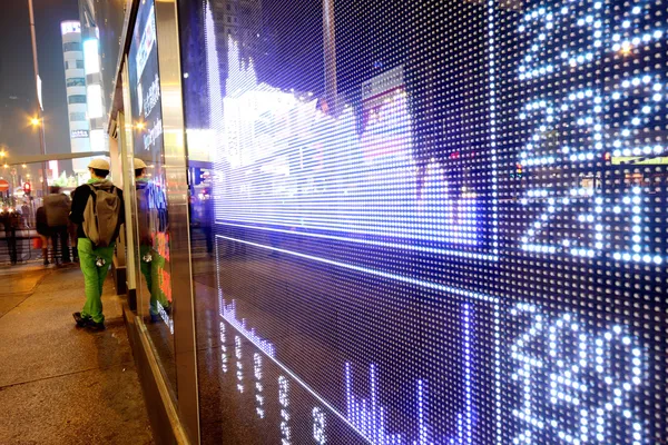Stock ticker board at the stock exchange — Stock Photo #5611450