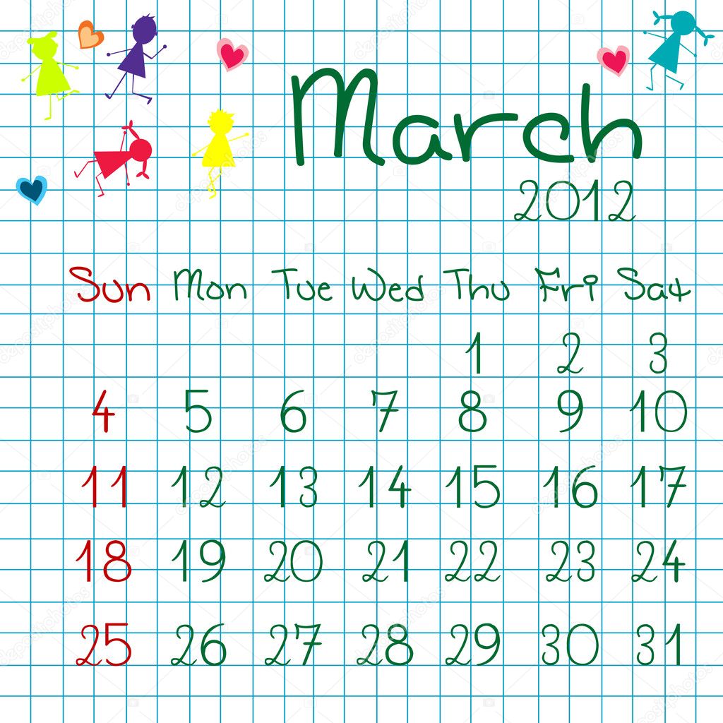 Calendar for March 2012 Stock Photo © hibrida13 #5762065
