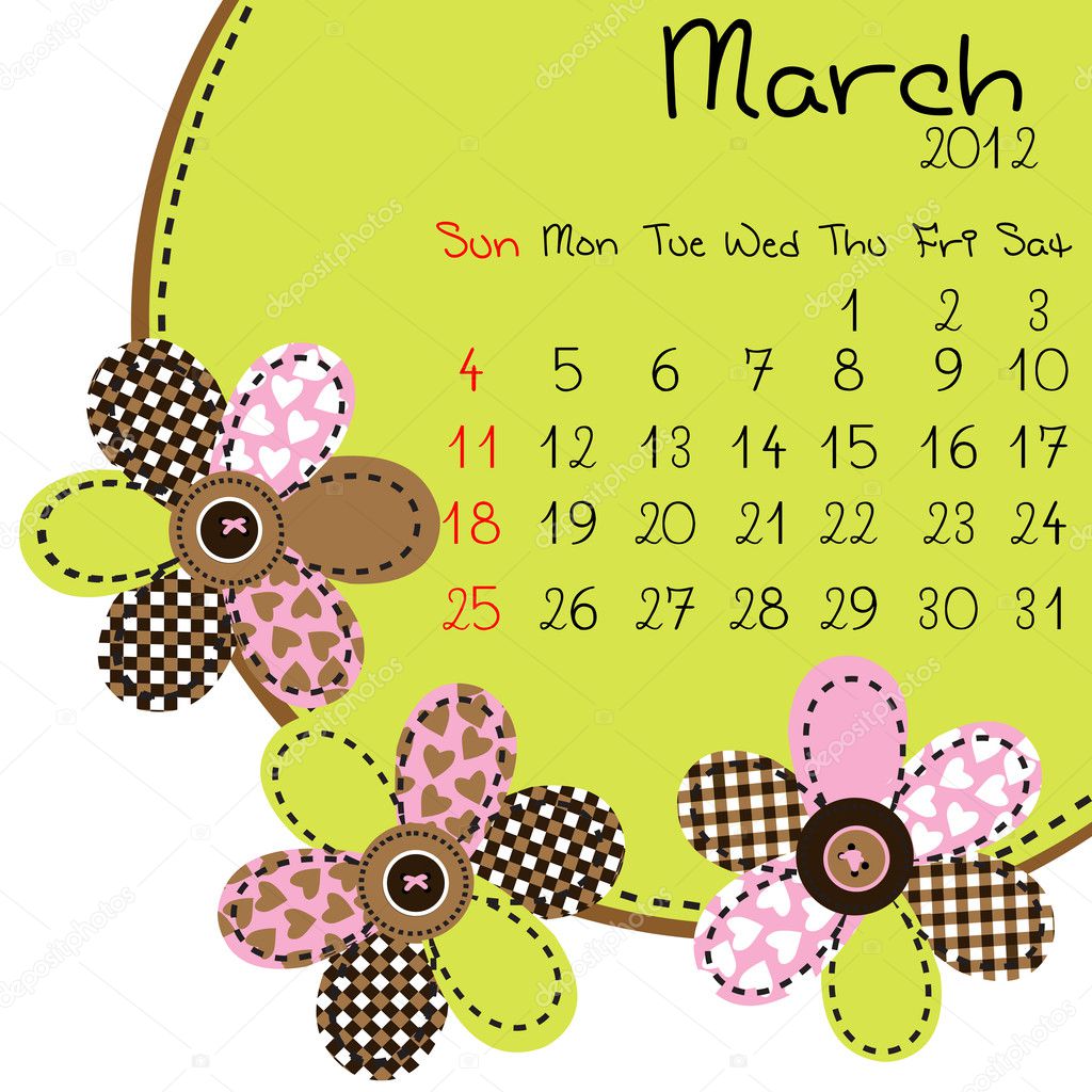2012 March Calendar Stock Photo © hibrida13 #6433638