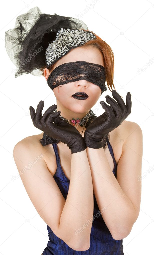 blindfolded girl