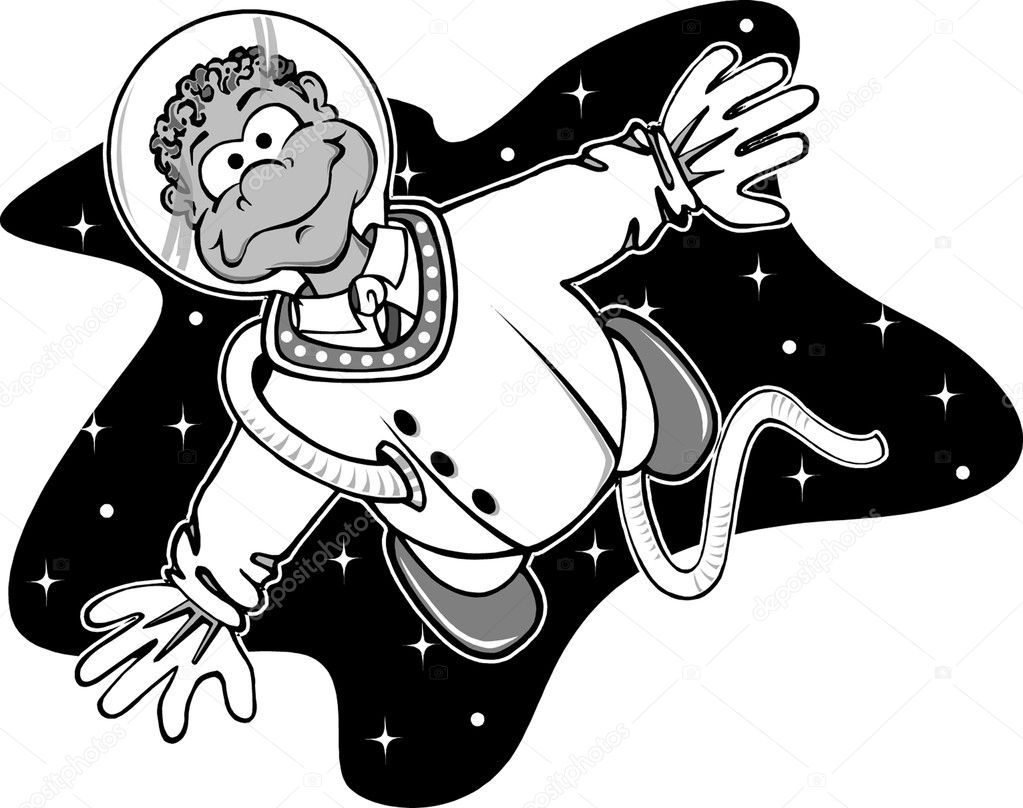 cartoon astronaut girl