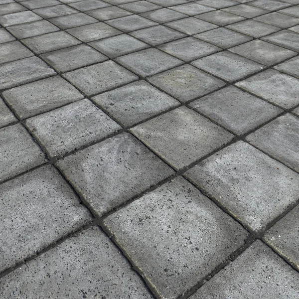 HD 3d render of square pavement tiles in gray stone concrete