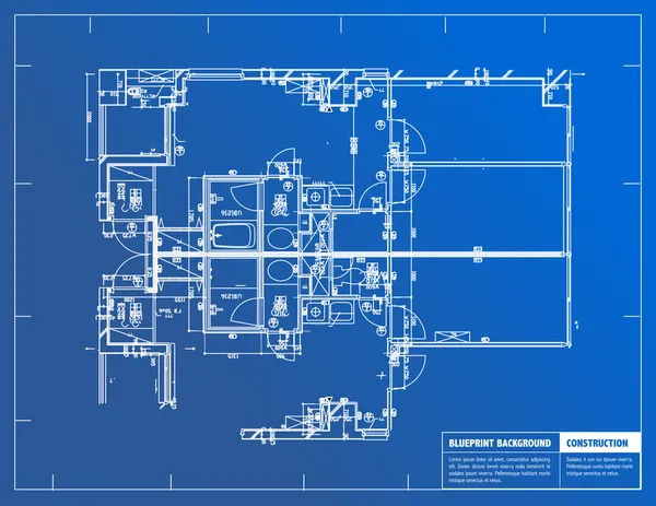 Sample of architectural blueprints over a blue background