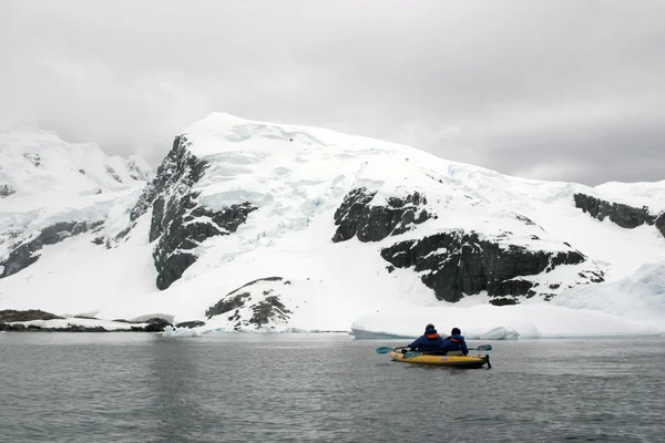 Kayaking in Antarctica, snow