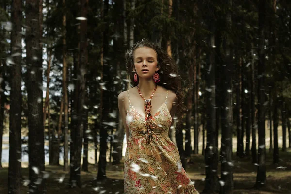 Woman in fairy forest