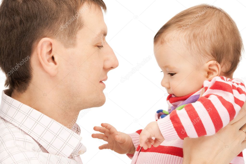 mutlu baba ile bebek resmi — Fotoğraf sahibi Syda_Productions - depositphotos_5389690-Happy-father-with-adorable-baby