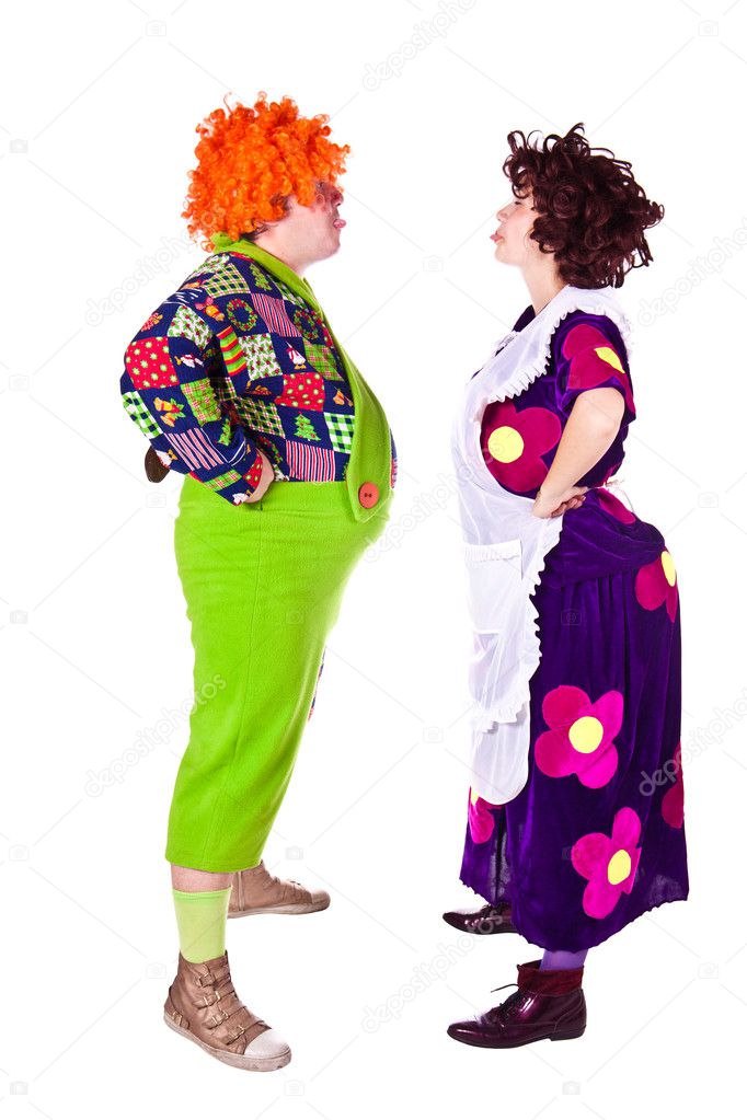 clown and man