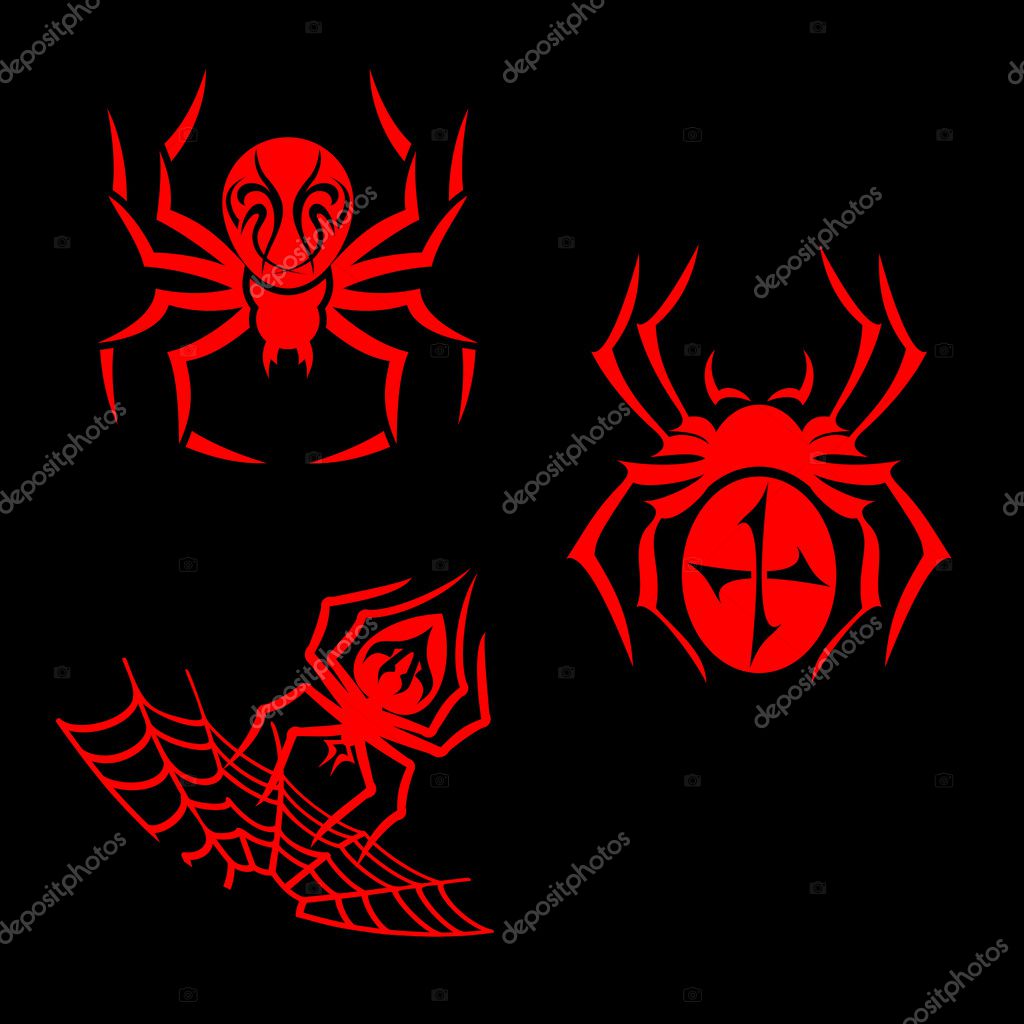 Set of spiders for tribal