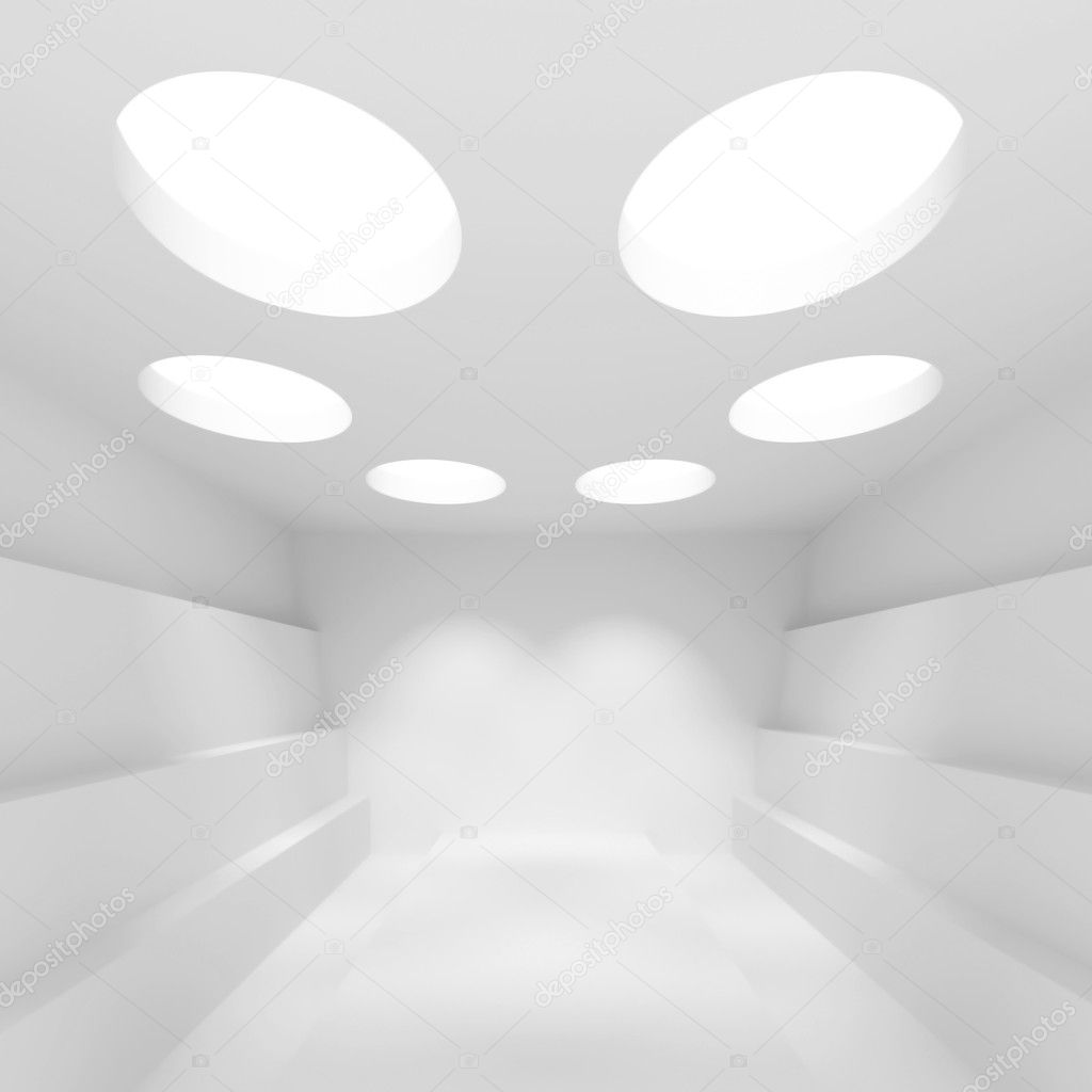 futuristic white room