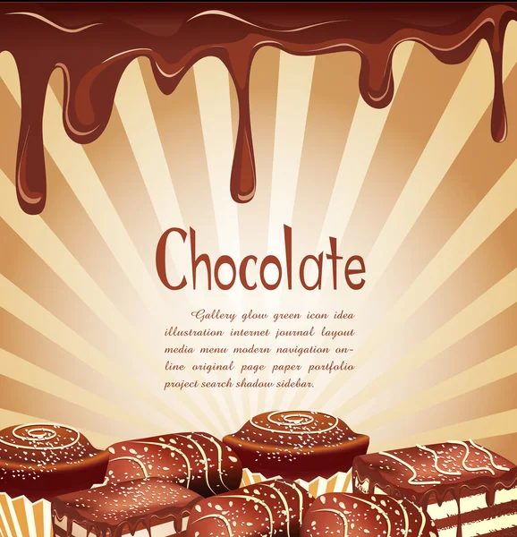 Vector holiday background with chocolate candy and chocolate sta