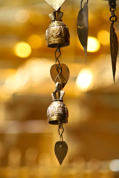 Two tradition asian bells in Buddhist temple in Chiang Mai, Thailand.