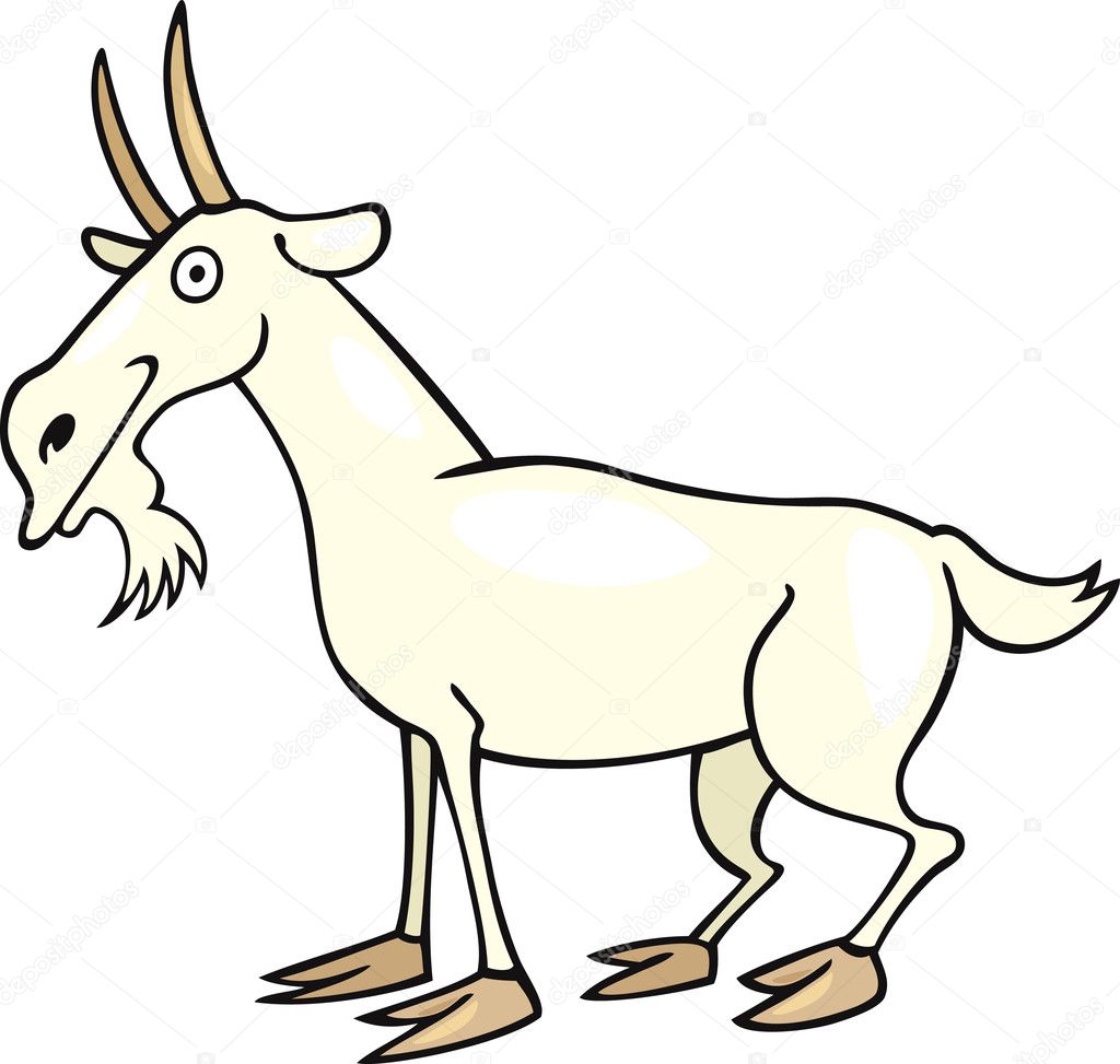 Funny Cartoon Goat