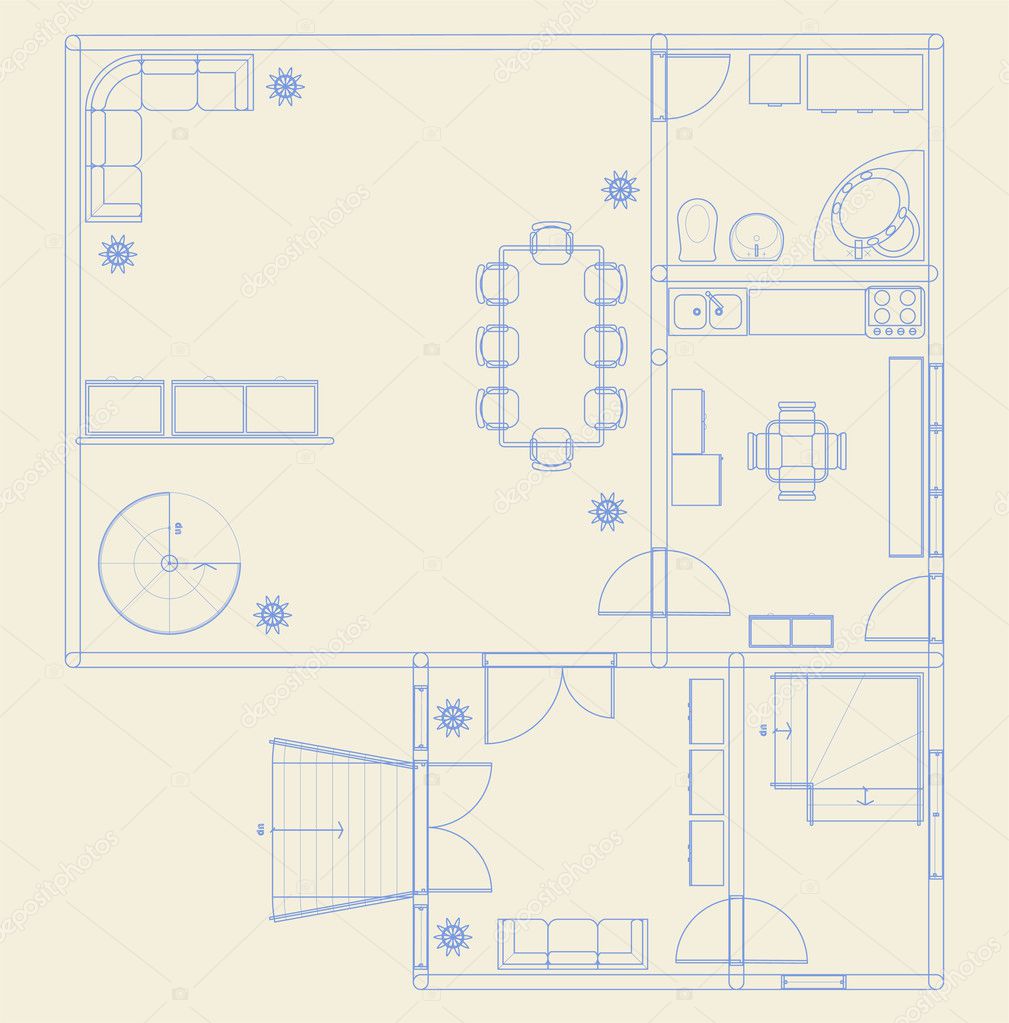 Building Blueprint Clip Art