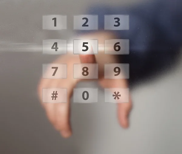 Finger on digital keyboard