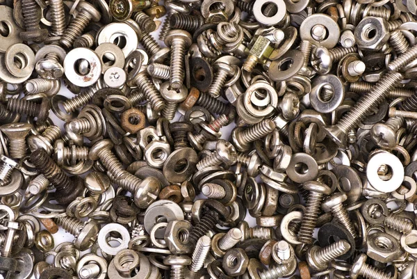 Screws, spacers and nuts mix