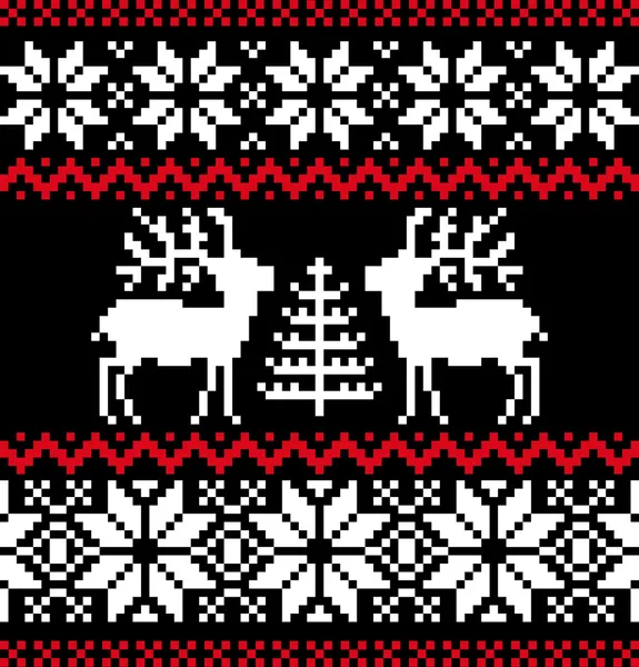 Christmas nordic pattern on black    #5443231