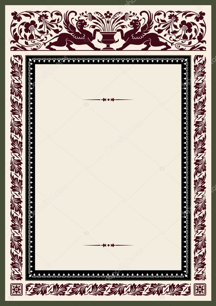 Vintage frame for certificate or diploma — Stock Vector
