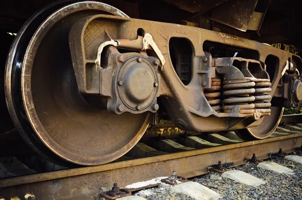 Old rusty train wheels