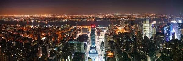 New York City Manhattan skyline aerial view panorama at sunset