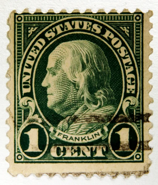 Old U.S. postage stamp, Ben Franklin