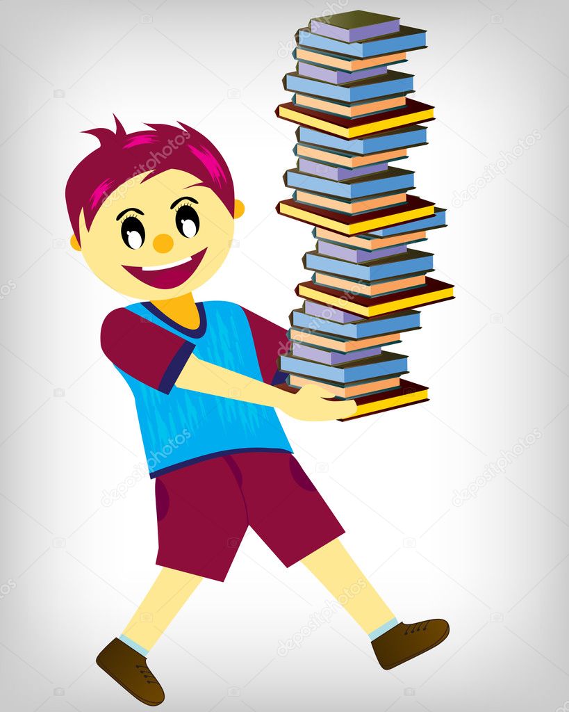 Boy Carrying Books