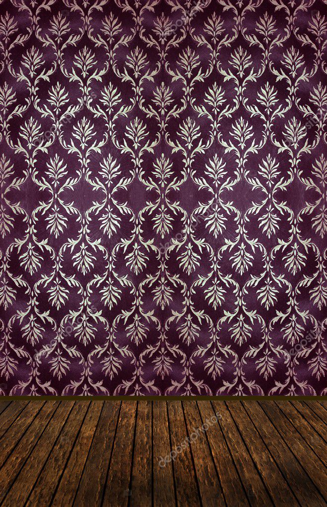 Quarto vintage com papel de parede adamascado dourado ? Foto Stock Quarto Com Papel De Parede Vintage ~ Quarto vintage com papel de parede adamascado dourado ? Foto Stock