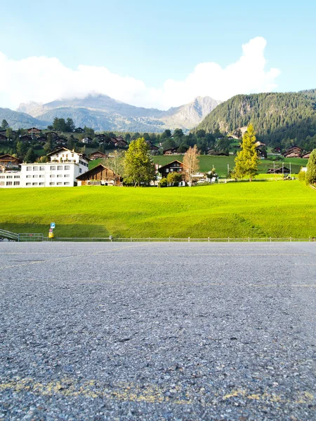 Car Park at Swiss village view in Jungfrau