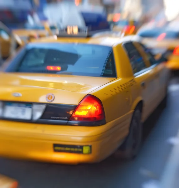 Motion and lens blurred taxi or cap, Manhatten, New York