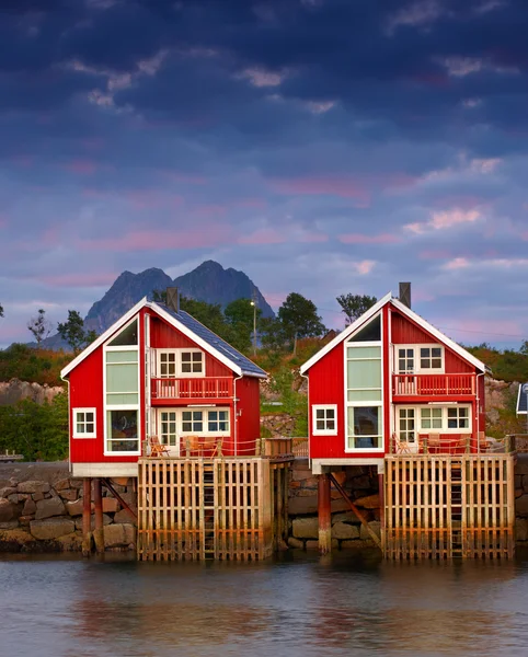 Harbor houses in Svovlvaer, Lofoten, Norway