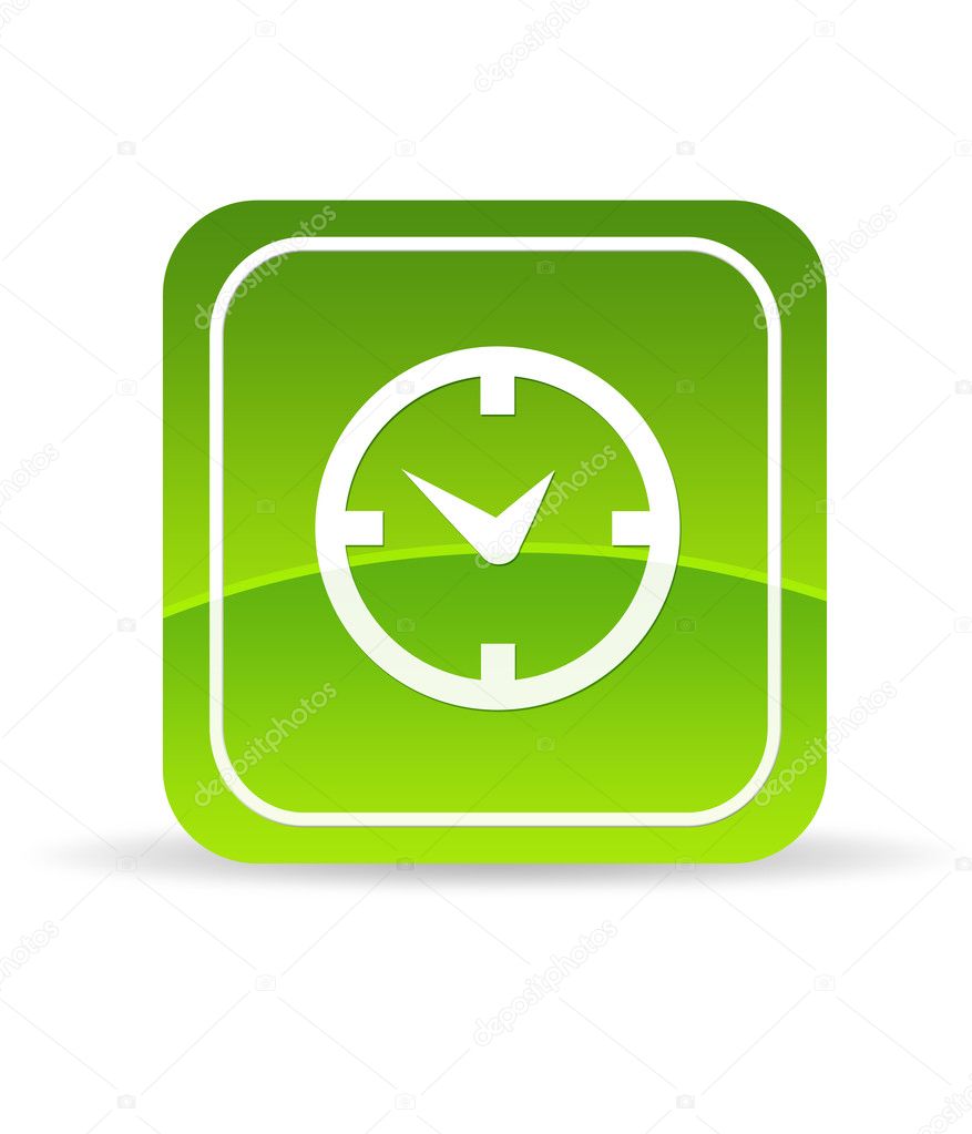 Green clock Icon — Stock Photo © kbuntu 5856575