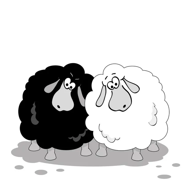 black cartoon sheep