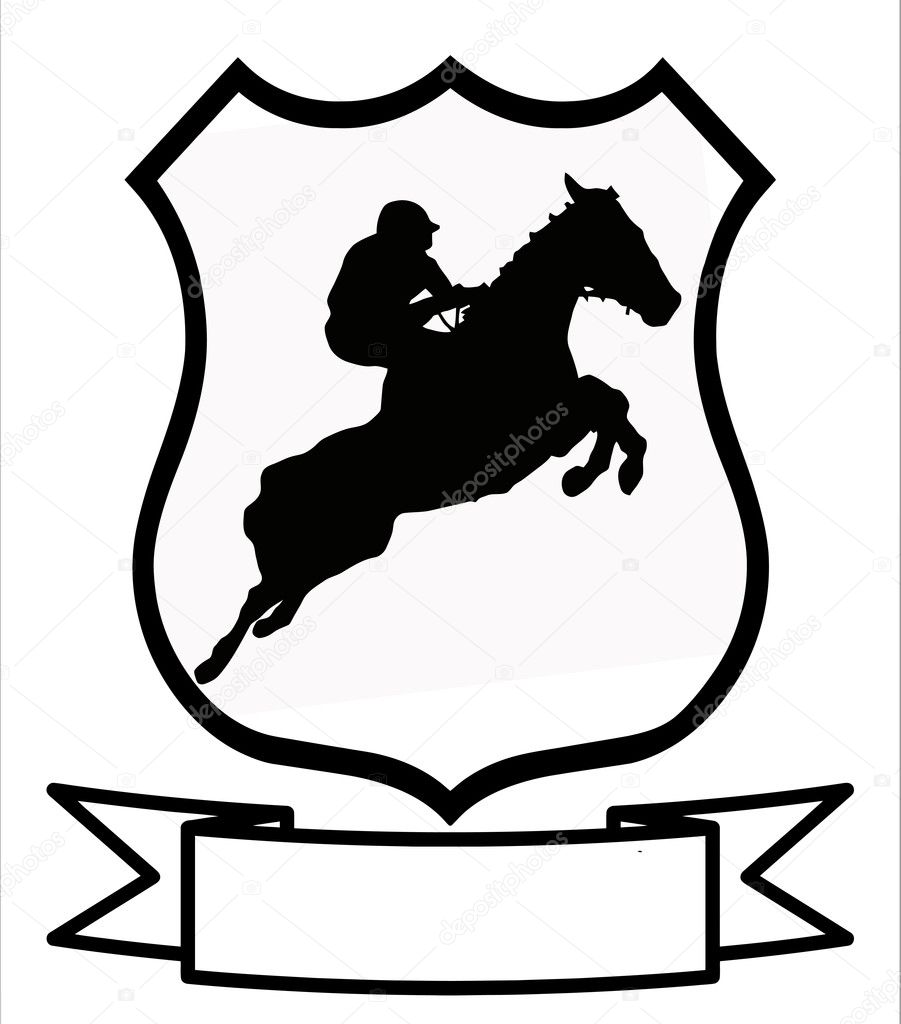 Horse Racing or Show Jumping Sport Emblem Badge Shield Logo Insignia ...
