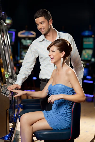 Young couple at the casino
