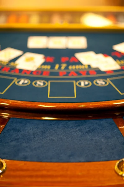 Detail of a blacjack table
