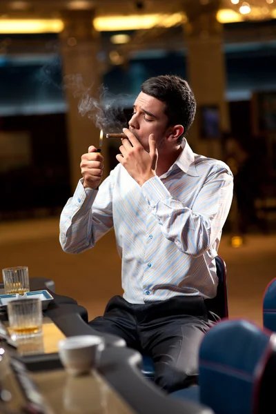 Casino player smoking