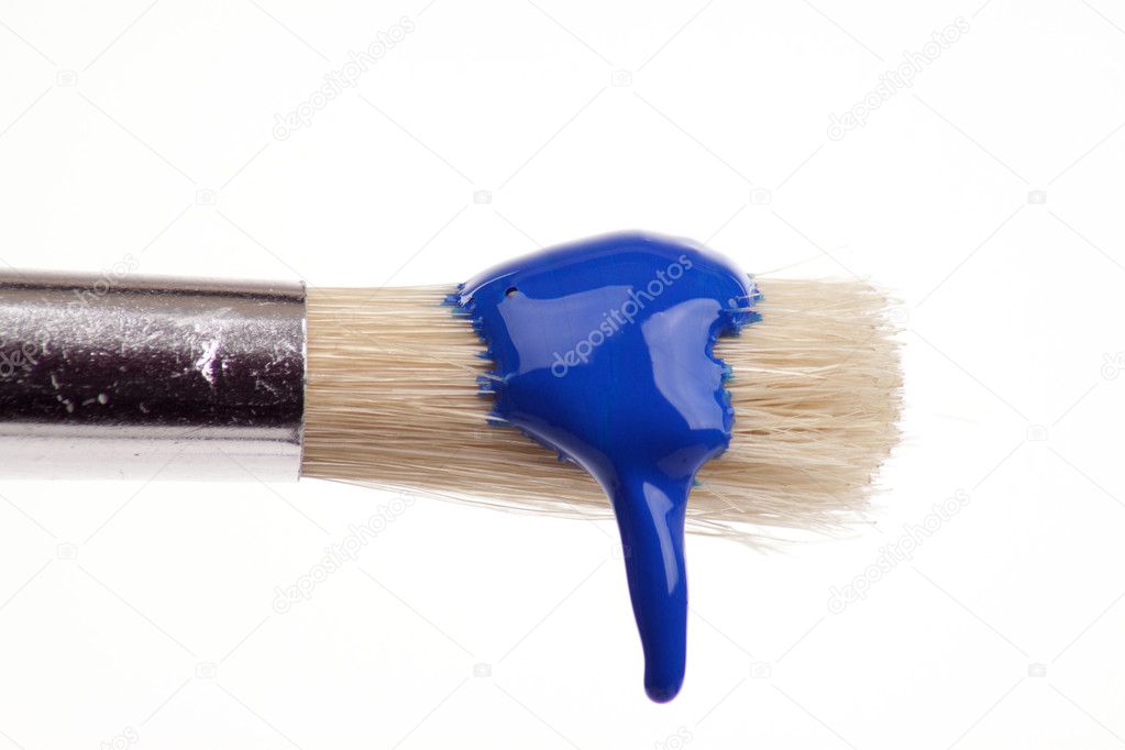 dripping paint brush