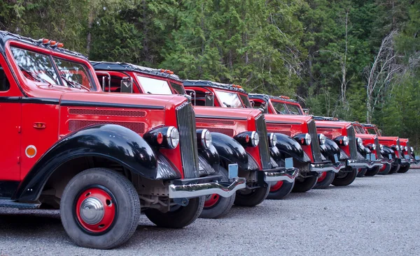 Old red trucks