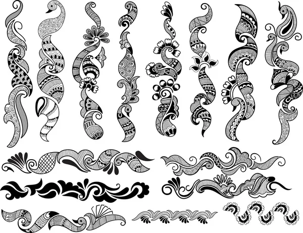 Henna Tatoos on Fashionable Henna Tattoos Designs   Stock Vector    Baavli  6122928