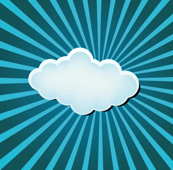 Funky Cloud On Retro Background
