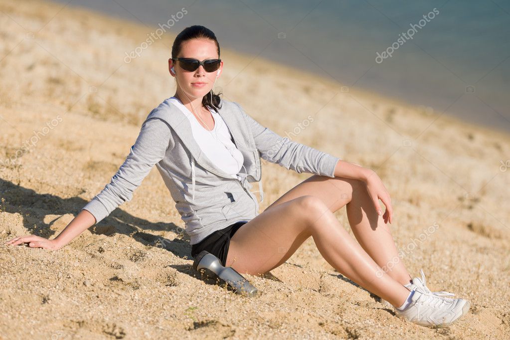 Sitting In Beach