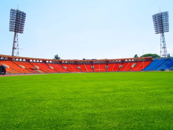 Empty green football field