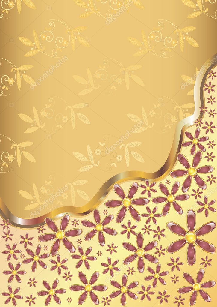 Gold flower background — Stock Vector © Olegnesterov #5443879