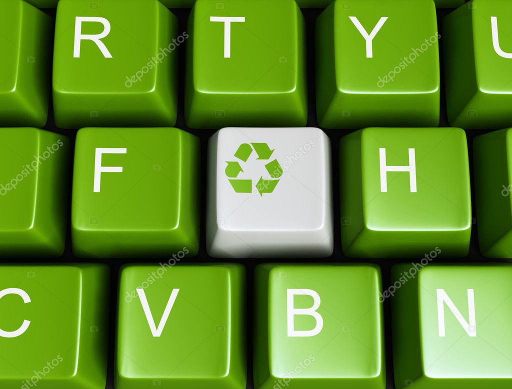 computer recycling on 3d Recycle Symbol Computer Keyboard
